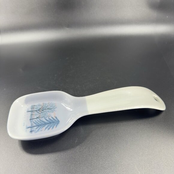 OTAGIRI Spoon Rest Ceramic Resting Plate Dish With Tree Scene Made In Japan VTG - Picture 9 of 13